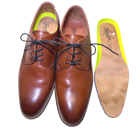 florsheim mens brown dress shoes Florsheim Shoes Vibe Jr. Boys Elastic Lace Plain Toe Oxford Cognac Size 4 Big Kid main image 0